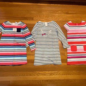 3 Striped Gymboree Dresses 1 NWT and 2 NWOT Size 7-8 and 8